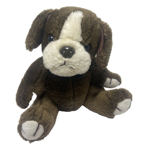 Bulldog 5.25 Sitty Plush Puppy Dog Brown Cream no tags - Picture 1 of 6